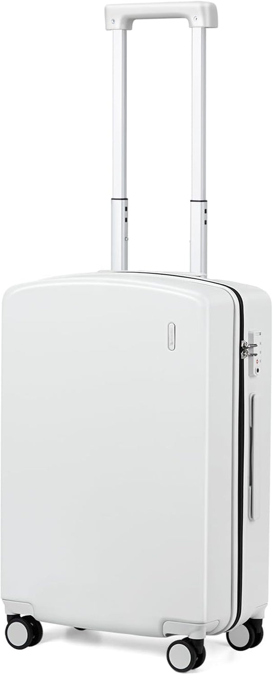 Hanke 20 Inch Hard Shell Suitcases with Spinner Wheels, Lightweight Carry On Luggage 22x14x9 Airline Approved Built-in TSA Lock, Durable Suitcase Rolling Luggage Carry-On Bag(Smoke White)
