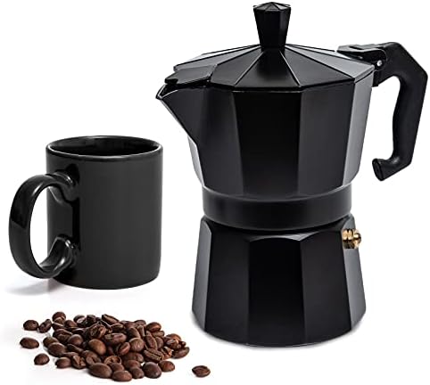 Mixpresso 3 Cup Moka Pot Stovetop Espresso Maker, Italian Cuban Coffee Pot