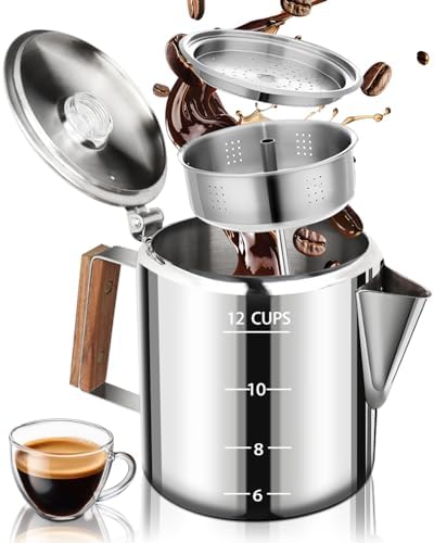 Coffee Maker 12 Cup Coffee Percolator 304 Stainless Steel Pot