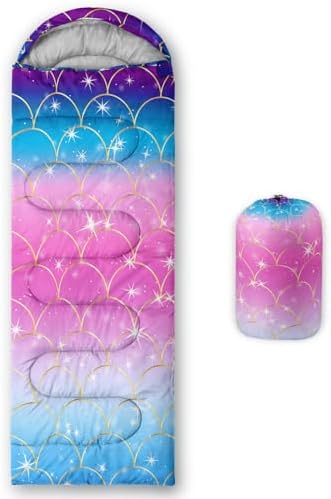 Axolotl Unicorn Sleeping Bag for Kids Boys Girls–Lightweight Warm Cold Weather Sleeping Bags,Waterproof Portable Sleeping Bag with Compression Sack for Camping Backpacking Outdoor Indoor