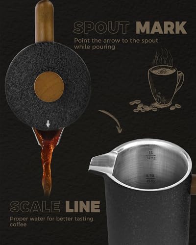 POLIVIAR French Press Coffee Maker, 34 oz