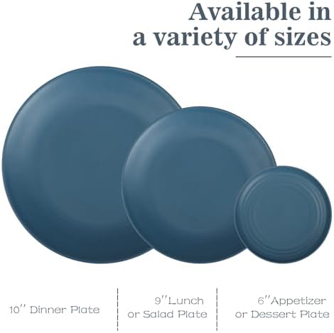40 PCS Dishes Set for 8, Wheat Straw Dinnerware Set for 8 - Blue