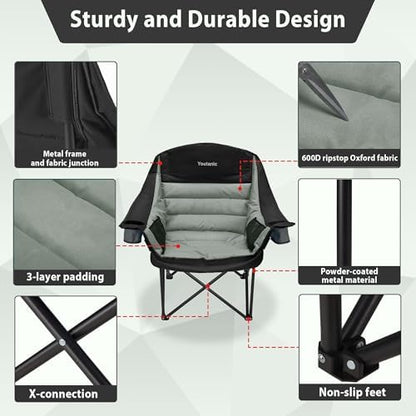 Youtanic Oversized Camping Chair, Portable Folding Camping Chairs