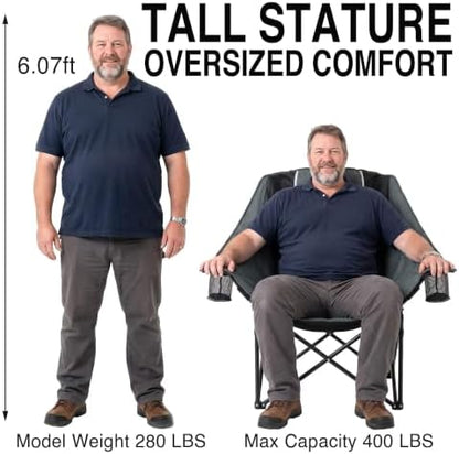 Oversized Camping Chair with Foot Rest, Heavy Duty 400 lbs