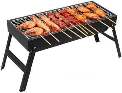 Portable BBQ Grill Home Charcoal Grill and Outdoor Folding Grill, Perfect for Traveling, Outdoor Cooking and BBQ, Camping, Picnics
