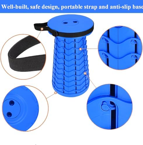 Fishboy Collapsible Stool for Adults, Portable Folding Camping Seat, 400lbs