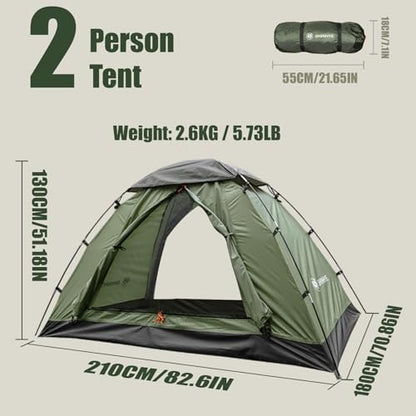 Backpacking Tent for Camping 1-5 Person Hiking Ultralight Tent for Waterproof Windproof Outdoor Two Doors Tents Easy Quick Setup Lightweight Instant Tents