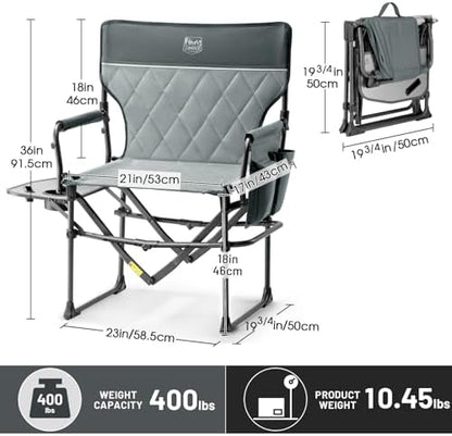 TIMBER RIDGE 400lbs Heavy Duty Camping Chair Portable Directors Chair