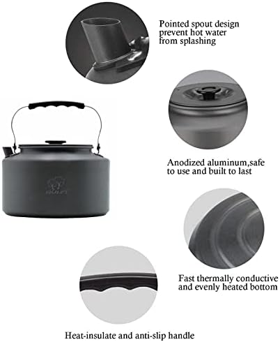 Bulin Camping Kettle, 2.2L Large Portable Stovetop Camp Tea Coffee Pot