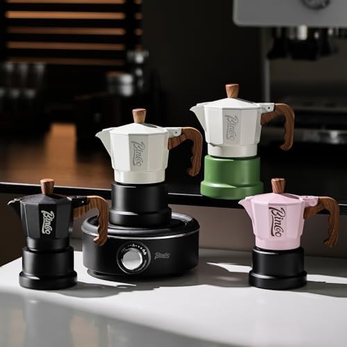 Bincoo Three Valve Espresso Maker Stovetop,Camping Moka Pot 2 Cup/120ML,Stove Top Espresso Italian Coffee Maker,Easy to Use