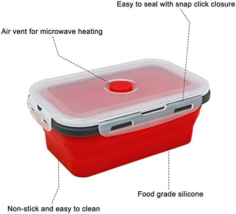 Guyuyii 4 Pack Collapsible Food Storage Containers with Lids