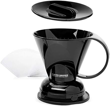 Clever Coffee Dripper | Large 18 oz | Black | BPA-Free | 100 Filters