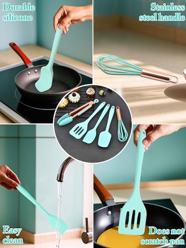 Kitchen Utensil Set,5 Pcs Mini Silicone Cooking Utensils Sets
