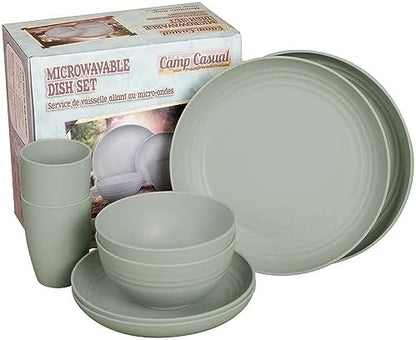 Camp Casual 8-Piece Outdoor Dinnerware Set - Mountain Sage