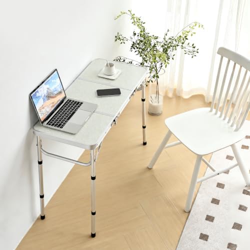 Folding Camping Table,35"L x16"W Aluminum Camp Table with Adjustable Height
