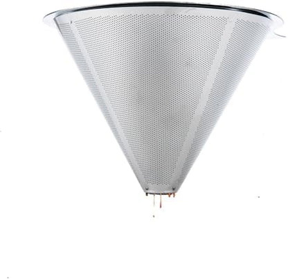 Pour Over Coffee Maker,Coffee Filter,Slow Drip Paperless Stainless Steel Cone Coffee Dripper(2-3 Cup)