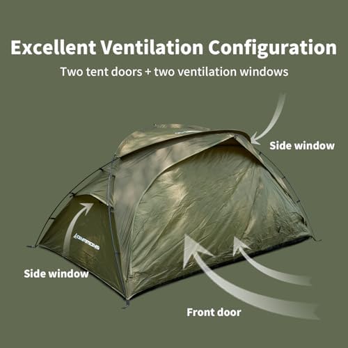 Camping Tent 1 to 2 Person, Backpacking Tent Waterproof & Windproof, Ultralight Instant Tent for Camping, Hiking, Outdoor,Lightweight for Adults Kids Scouts Easy Setup