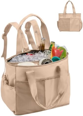 Odoland 2-in-1 Beach Cooler Bag-24 Can + 13L Dry Storage 12H Insulated