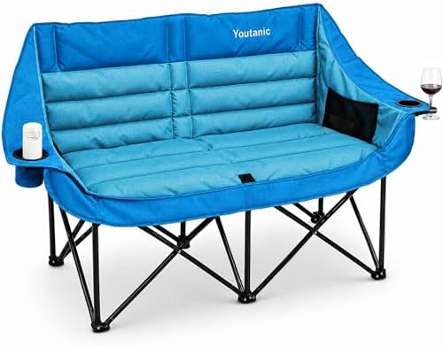 Youtanic Oversized Double Camping Chair, Folding Loveseat Camping Couch