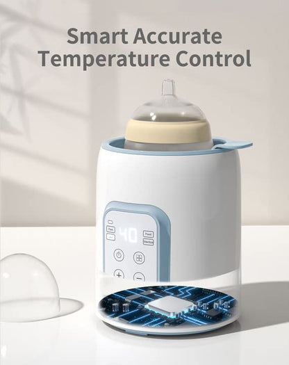 GROWNSY Bottle Warmer, 8-in-1 Fast Baby Milk Warmer with Timer for Breastmilk or Formula, Accurate Temperature Control, Multifunctional Baby Bottle Warmers for All Bottles- Blue