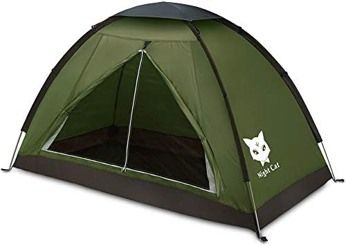 Night Cat Backpacking Tent with Sleeping Bag Lightweight Waterproof Portable Easy Setup Outdoors for One 1 to 2 Persons