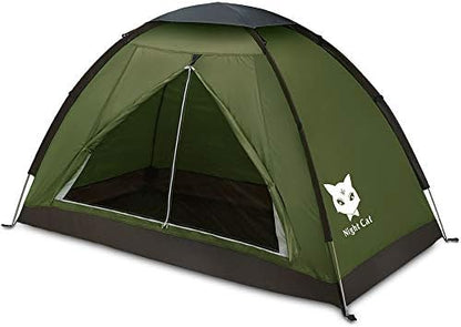 Night Cat Backpacking Tent with Sleeping Bag Lightweight Waterproof Portable Easy Setup Outdoors for One 1 to 2 Persons