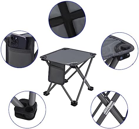 Roptat 2 Pack Camping Stool,Portable Folding Compact Lightweight Stool Seat for Camping Fishing Hiking Gardening Outdoor Walking Backpacking Travelling and Beach with Carry Bag (Grey)