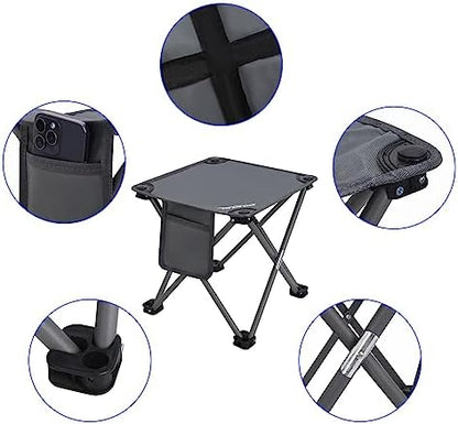 Roptat 2 Pack Camping Stool,Portable Folding Compact Lightweight Stool Seat for Camping Fishing Hiking Gardening Outdoor Walking Backpacking Travelling and Beach with Carry Bag (Grey)