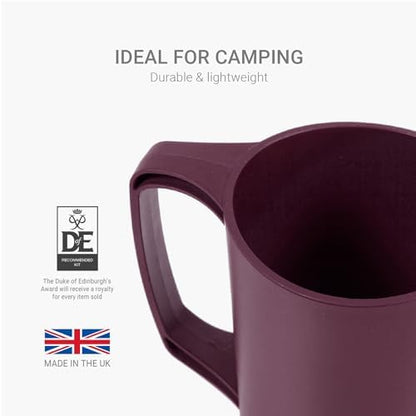 Lifeventure Ellipse Plastic 4-Piece Tableware Set: Knife/Fork/Spoon, Plate, Bowl, Mug for Camping, Travel & Outdoor