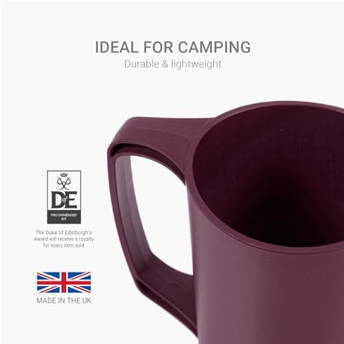 Lifeventure Ellipse Plastic 4-Piece Tableware Set: Knife/Fork/Spoon, Plate, Bowl, Mug for Camping, Travel & Outdoor