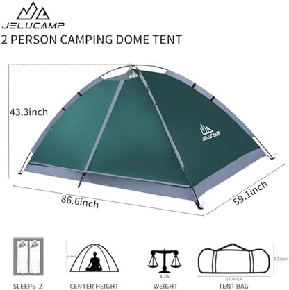 JELUCAMP 1/2/4/6 Person Dome Tents for Camping Lightweight Backpacking Tent