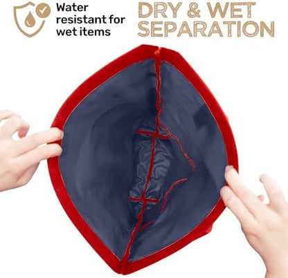 Living in a Bubble Wet Dry Laundry Bag – Portable Waterproof Laundry Hamper for RV, Campervan & Travel – Foldable Clothes Organizer with Separate Wet & Dry Compartments