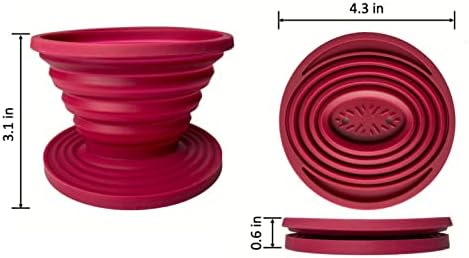Attsky Collapsible Pour Over Coffee Dripper for Camping, 2-Pack, Red