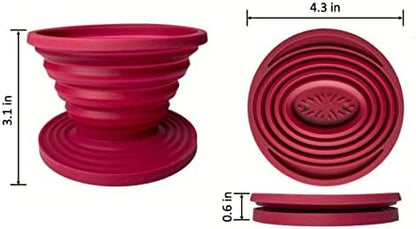 Attsky Collapsible Pour Over Coffee Dripper for Camping, 2-Pack, Red
