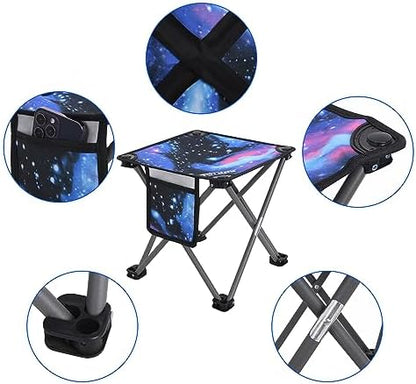 Roptat 2 Pack Camping Stool,Portable Folding Compact Lightweight Stool Seat for Camping Fishing Hiking Gardening Outdoor Walking Backpacking Travelling and Beach with Carry Bag