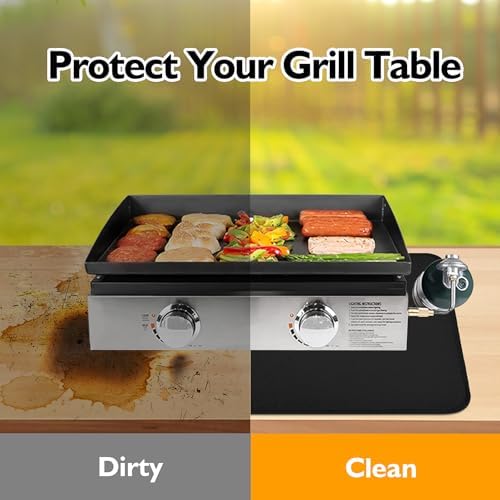 Heat Resistant Mats for Countertop fits Tabletop Grill, 24x24x0.04in, Black