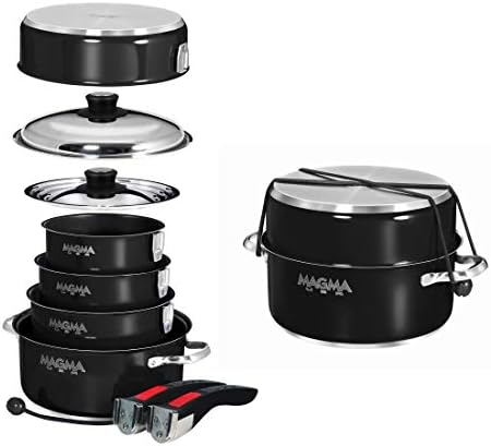 Magma A10-366-JB-2-IND 10 Pc Stainless Steel NonStick Nesting Cookware Set