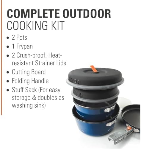 GSI Outdoors Bugaboo Base Camper Cookset, Ceramic, Small to Large