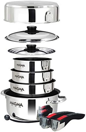 Magma A10-366-2-IND 10 Piece Stainless Steel NonStick Nesting Cookware Set