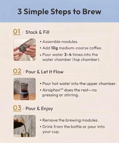 ATHIA Portable Siphon Coffee Maker, Manual Brewer for Travel & Camping