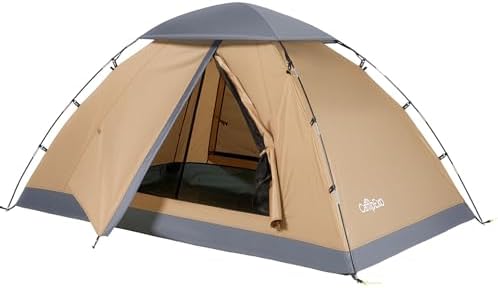 Camping Tent, 1-2 Person Tent, Lightweight Waterproof Backpacking Tent, 5-Minute Setup Outdoor Tent with Carry Bag, Ideal for Camping Hiking