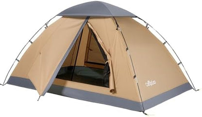 Camping Tent, 1-2 Person Tent, Lightweight Waterproof Backpacking Tent, 5-Minute Setup Outdoor Tent with Carry Bag, Ideal for Camping Hiking
