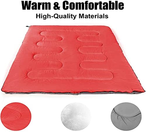 Envelope Sleeping Bags 4 Seasons Warm or Cold Lightweight Indoor Outdoor Sleeping Bags for Adults, Backpacking, Camping