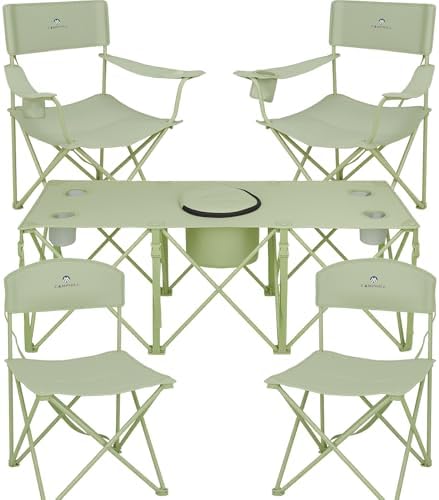 Camping Chair Set of 3, Outdoor Folding Camping Chairs for Heavy People with Cup Holder & Carry Bag,Collapsible Chair Include One Sofa Chair and Two Single Chair,Support up to 500lbs