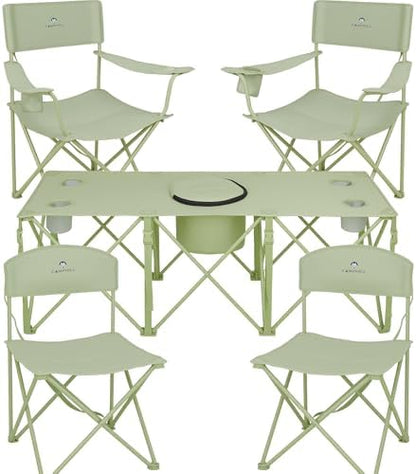 Camping Chair Set of 3, Outdoor Folding Camping Chairs for Heavy People with Cup Holder & Carry Bag,Collapsible Chair Include One Sofa Chair and Two Single Chair,Support up to 500lbs