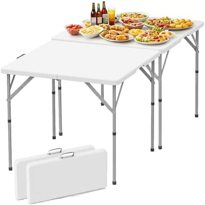 34'' Square Folding Card Table 2 Pcs,Dining Table with Handle & Safety Lock