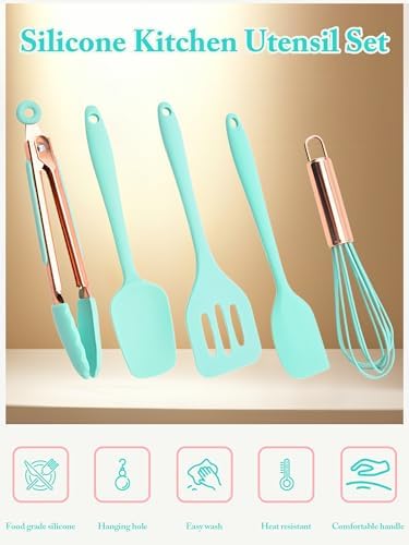 Kitchen Utensil Set,5 Pcs Mini Silicone Cooking Utensils Sets