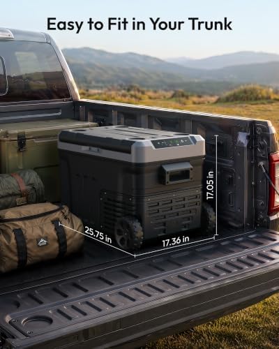 EUHOMY 35QT 12 Volt Refrigerator,Dual Zone -4℉~68℉ Portable Freezer for Car