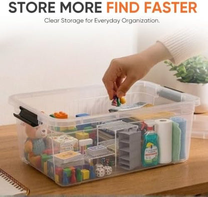 Superio 21 Quart Clear Plastic Storage Boxes with Lids, Stackable Organizer Containers, BPA-Free Storage Bins for Home, Office, School & Dorm, 1 Pack