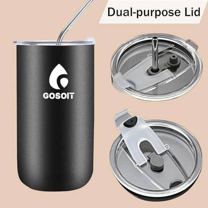 Portable Pour Over Coffee Maker Kits Coffee Filter Mug Coffee Drippers Cup Bottle Includ Straw Cleaning Brush and Spoon for Home Office,Travel, Camping 20Oz